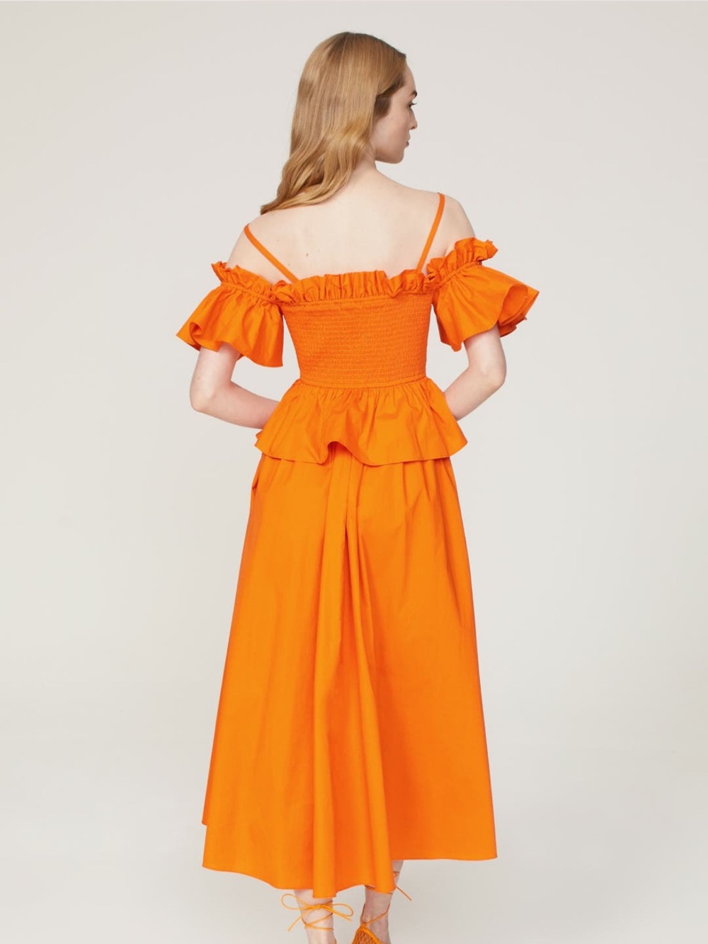 Toccin x RTR Orange Ruffle Off-Shoulder Formal Dress - Picture 13 of 13